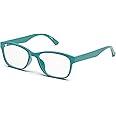Zenni Optical Blue Light Blocking Glasses - Stylish Fashion Lightweight Rectangular Glasses with Anti Eyestrain & UV Protection for Gaming and Reading (Teal)