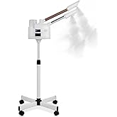 Professional Facial Steamer, 2 in 1 Facial Steamer with Ozone and Hot & Cold Mist for Facial Deep Cleaning and Hydration, Esthetician Steamer on Wheels, Ideal for Spa, Salon and Home Use
