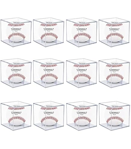 thumbnail image 2 of Lot Of 6 Pro-Mold Baseball Square Holders – PCBALLSQIII With Stand Cubes 2 of 3