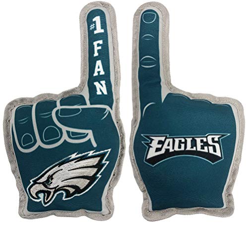 Pets First NFL Philadelphia Eagles #1 Brinquedo de ventilador para cĂŁes e gatos. Melhor brinquedo PET resistente com barulho interno, cor do time, tamanho Ăşnico (PHL-3277)