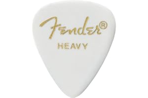 Fender 351 Classic Celluloid Guitar Picks 12-Pack, White, Heavy