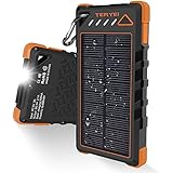 Solar Charger 15000mAh,Teryei Portable Solar Power Bank High Efficiency Solar Phone Charger with Solar Panel, Dual USB Cell Phone Battery Charger for iPhone,Samsung and Emergency Outdoor (# Cool)