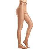 Yilanmy Shiny Pantyhose for Women Shimmer Tights Ultra Oil Glossy Stockings 70D Brown Dance Jazz Tights