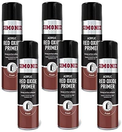Simoniz Red Oxide Primer Aerosol Spray Paint 500ml 6 Pack