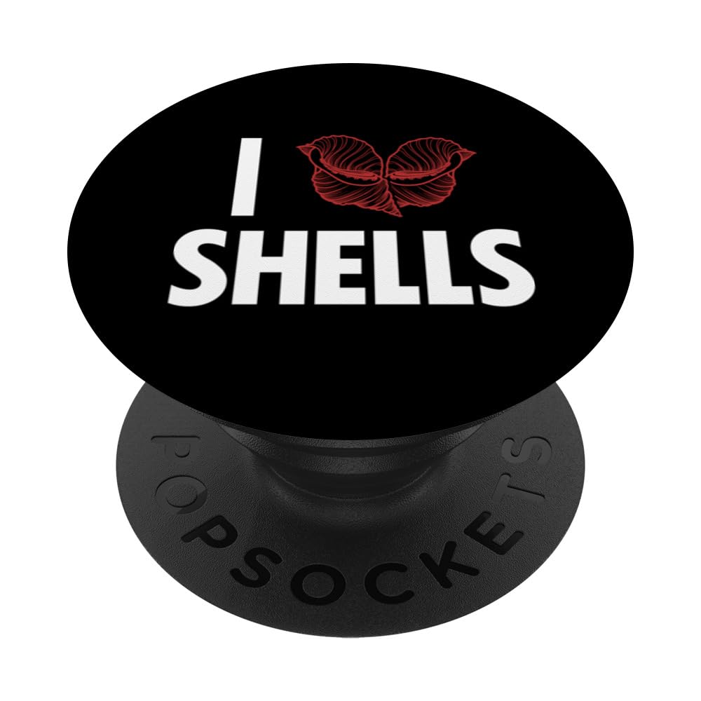I love Shells Shell Shelling Bag Hunter Seashell Collecting PopSockets Swappable PopGrip