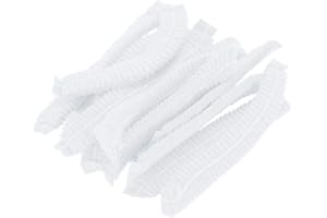 A+ DESIGN 100 Pieces Disposable Non-Woven Clip Caps Mob caps hairnets Head Cover, 21", with 6 Colors for You to Choose. (White)