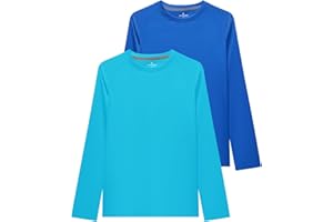 DEVOROPA Boys UPF 50+ Rash Guard Swim Shirt Long Sleeve Quick Dry Lightweight Kids Youth Sun Protection Surfing Fishing Shirt