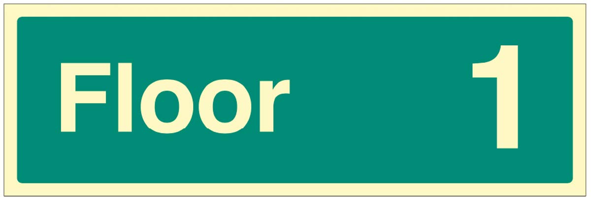 Floor 1 Photoluminescent Rigid Sign