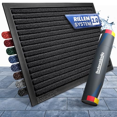Bodenständig® Fußmatte außen - rutschfest & saugstark - Fußabtreter Schwarz