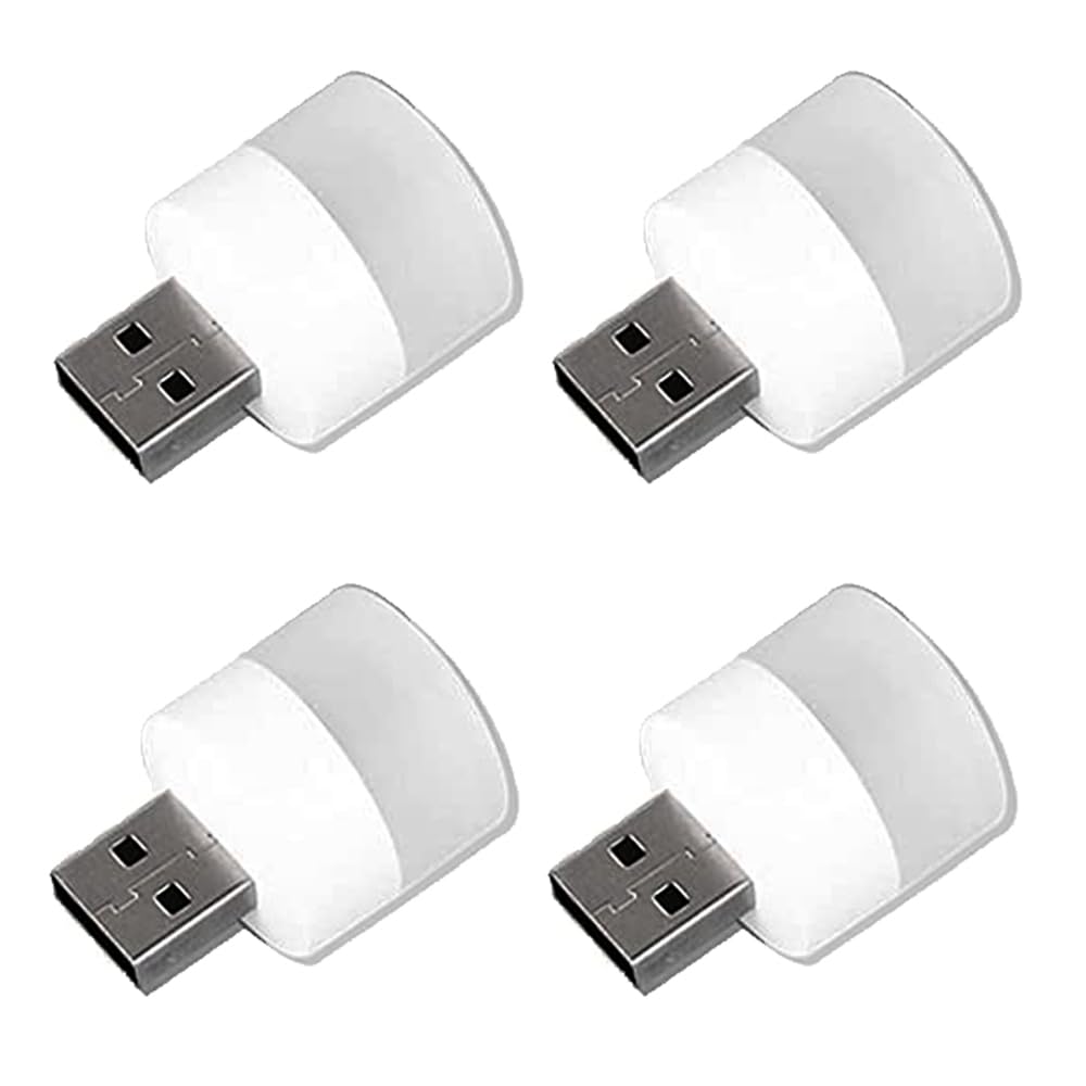 4 x Mini USB light. Night light, mood or reading lighting. 5V and 1A. Colour cold white