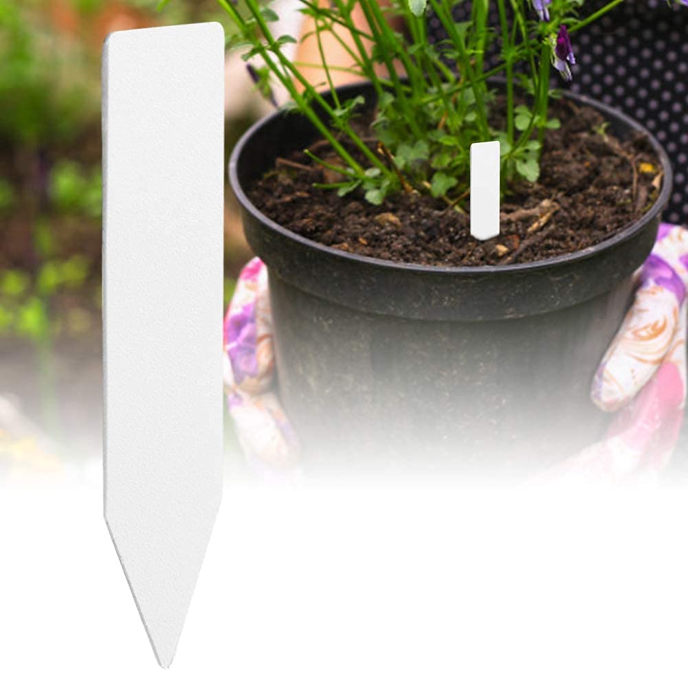 100Pcs Plant Labels for Seedlings, Plastic Plant Tags, Plant Tags and Herb Signs, 5 * 1cm, Garden Labels Marker for Vegetables, Fruits (White)