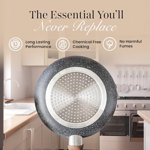 Non Stick Pots and Pans Set – Induction Hob Pots Set – 15pcs Kitchen Cookware with Lids – Cooking Marble Saucepan Pots - by Nuovva