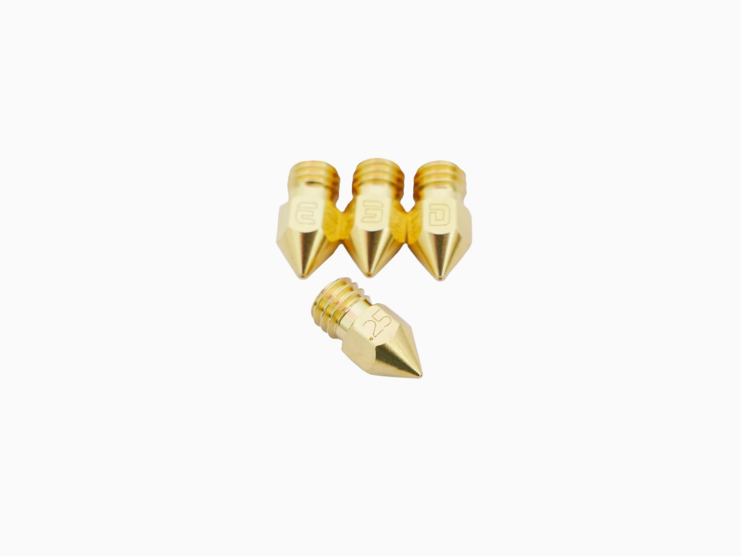 Genuine E3D Creality MK8 4 Pack, 1.75mm Brass Nozzles Upgrade For 3D Printing. Sizes Included - 0.25mm, 0.4mm, 0.6mm, 0.8mm.