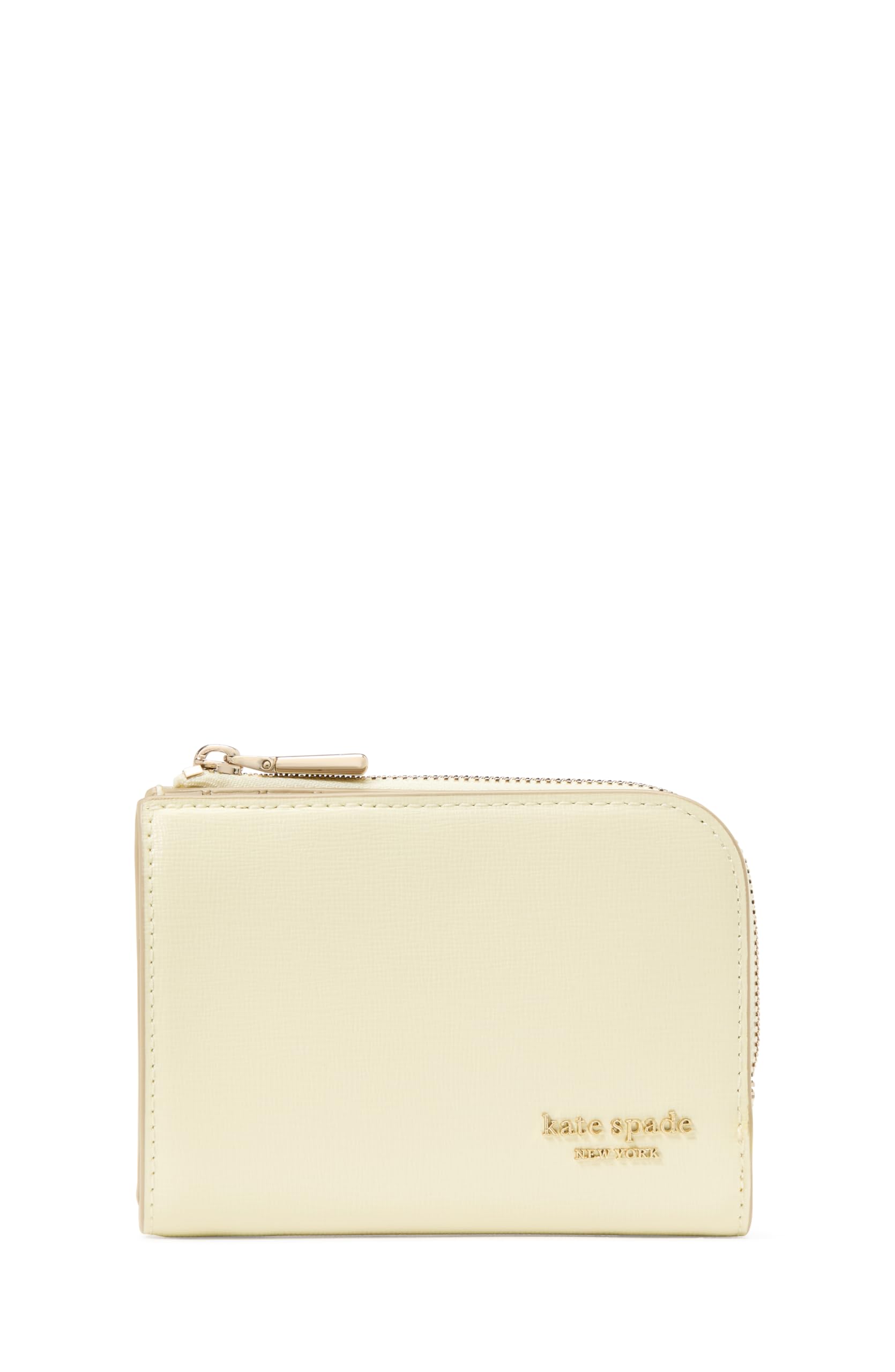 kate spade new york Devin Saffiano Leather Small Compact Wallet, Sweet Cream