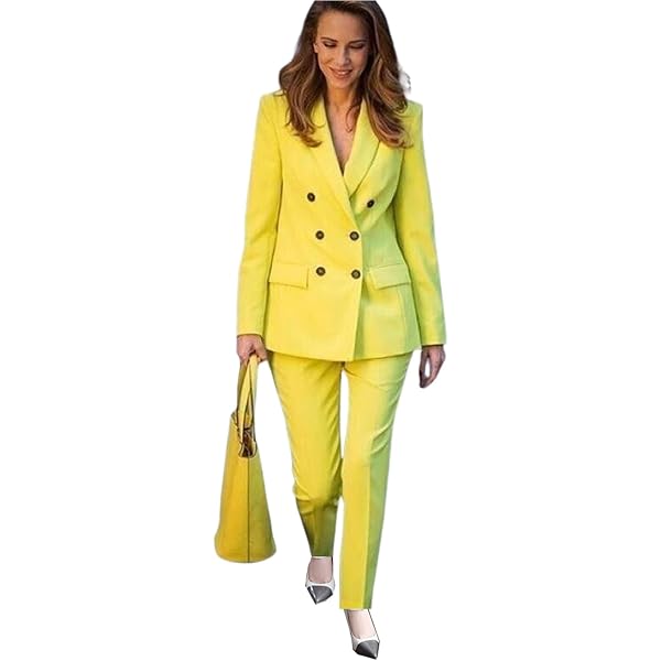 yellow dress suit for women Amazon.com: Yellow Peak Lapel Women Pantsuits Women's Blazer Formal Ladies  Business Office Tuxedos Work Wear Suits : Clothing, Shoes & Jewelry