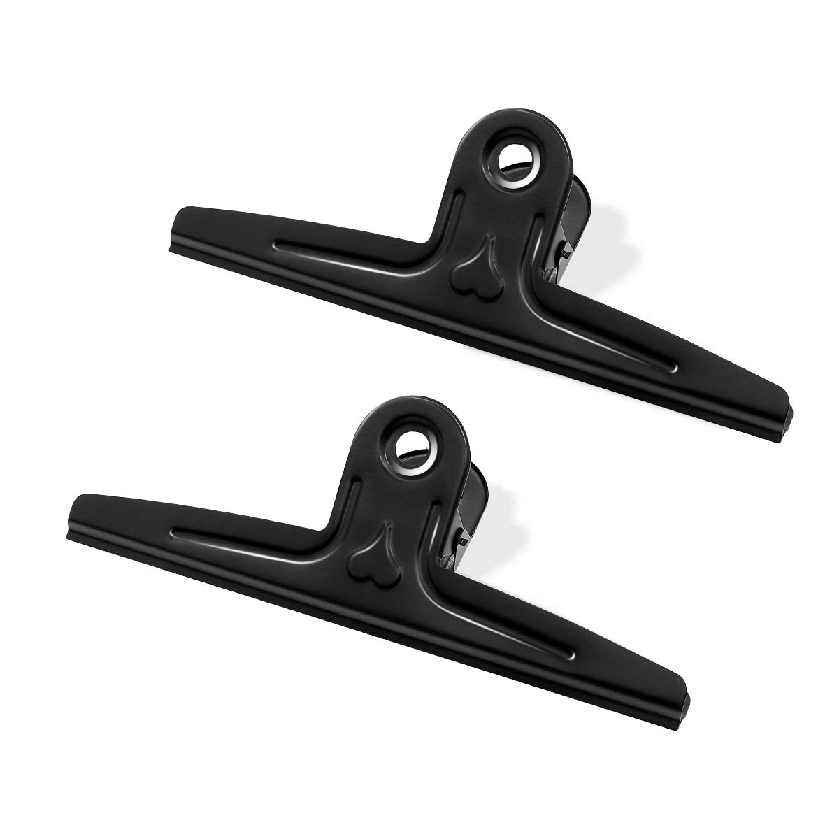 Coideal Bull Clips Extra Large, 2 Pack 300mm XXL Super Long Stainless Steel Jumbo Giant Paper Clamps (Black)