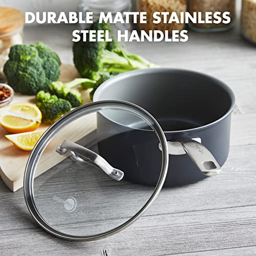 GreenPan Chatham Hard Anodized Healthy Ceramic Nonstick, 3QT Saucepan