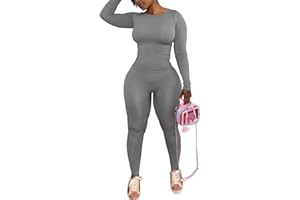 PINSV Women's 2 Piece Outfits Track Suits Long Sleeve Top Jogger Legging Pants Workout Sets for women