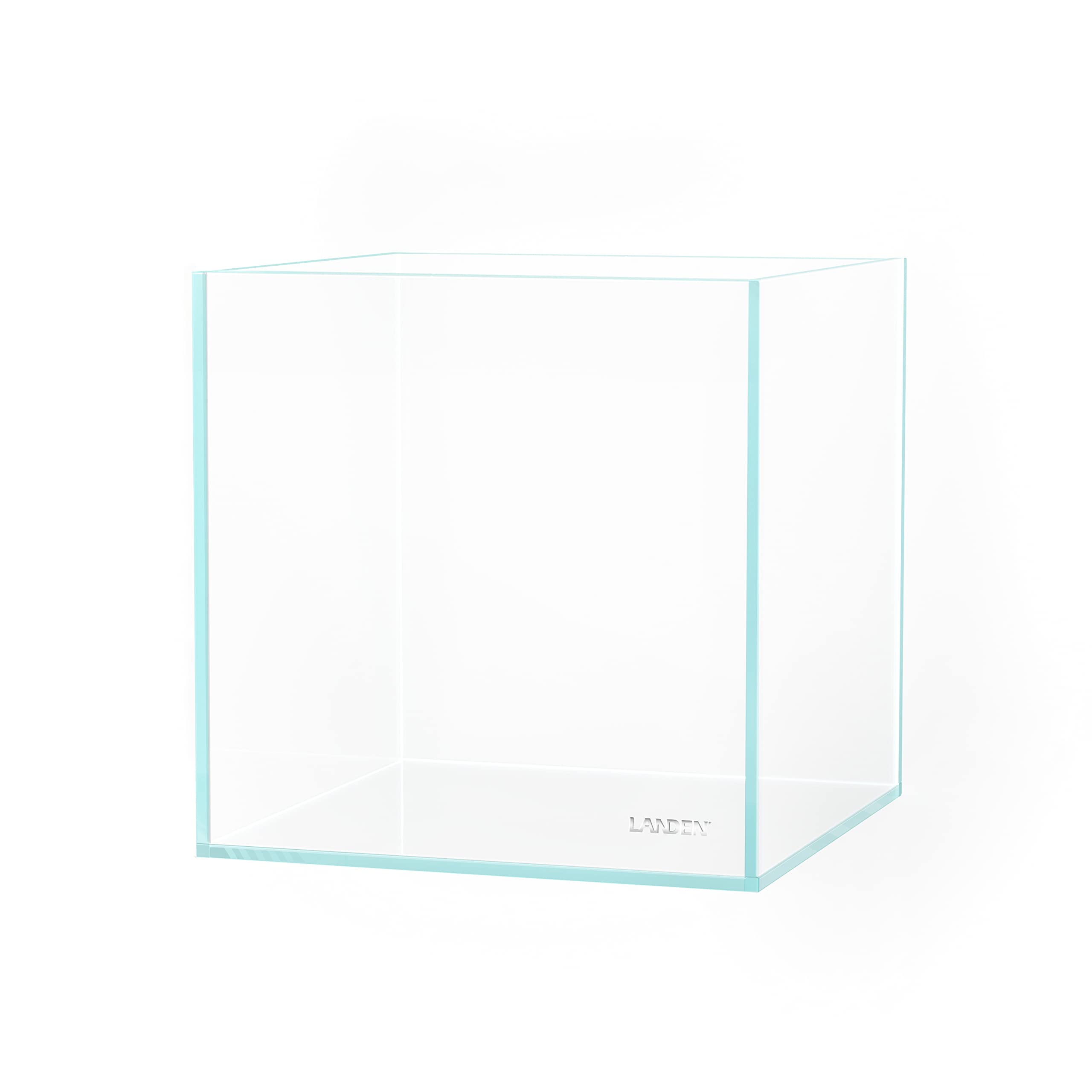 Photo 1 of LANDEN 20C 2 Gallon Cube Rimless Low Iron Clear Aquarium Tank, All Glass Aquarium,Small Betta Fish Tank,W7.8×D7.8×H7.8 in(20x20x20cm) 5mm Thickness with Nano Foam Leveling Mat