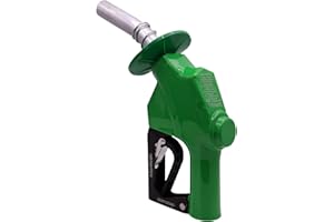 MENAITEK-120 Heavy Duty 1" inch NPT Automatic Shut-off fuel nozzles (Green+Splash Guard) 1-3/16 Inches(OD=30mm) Spout Used FOR Diesel Petrol Gasoline Kerosene 3-Notch Hold Open Clip High Flow 32 GPM