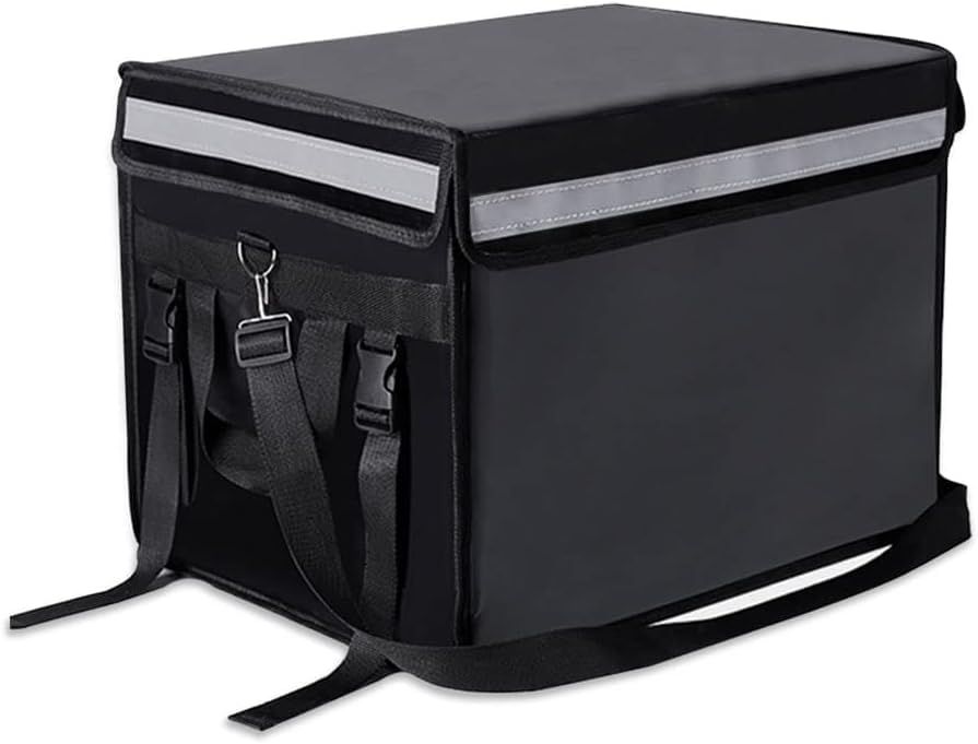 Insulated Bags For Food Delivery, 10" Insulated Pizza Delivery Bags with Divider, Meal Grocery Tote Insulation Bag, Waterproof & Foldable Catering Bag Food Deliveries, 15.7" x 10.6" x 11.8"