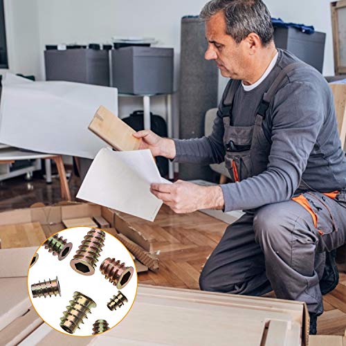 URLWALL 165PCS Threaded Inserts Nuts, Wood Insert Assortment Tool Kit, M4/M5/M6/M8 Furniture