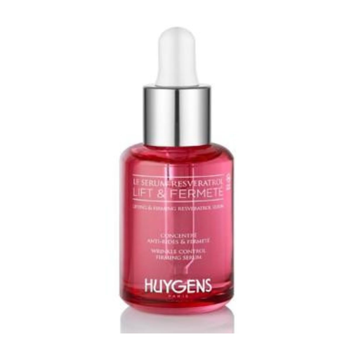 HUYGENS Resveratrol Lift & Firming Face Serum - Anti-wrinkle and Radiance Concentrate- Youth Booster with Hyaluronic Acid - Organic & Natural - Vegan - Made In France - 30 ml