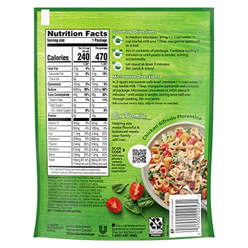 KNORR PASTA SIDE DISH 6 COUNT FOR DELICIOUS QUICK PASTA SIDE DISHES ALFREDO FETTUCCINE NO ARTIFICIAL FLAVORS OR PRESERVATIVES 4.4 OZ