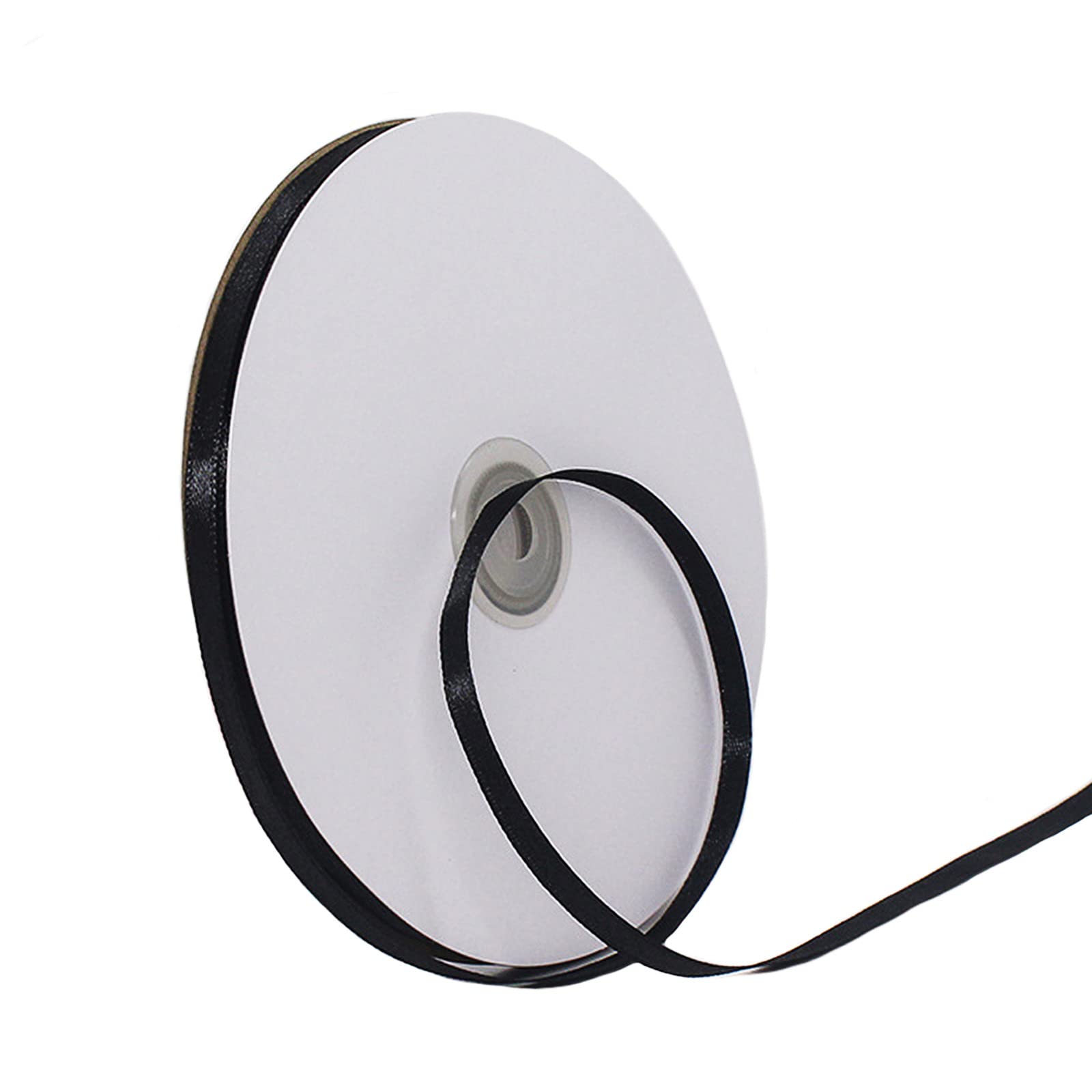 6mm Black Ribbon for Gift Wrapping,91m Fabric Thick Satin Ribbon Black Bow for Gift Wrapping,Ribbons for Balloons,Crafting,Hair,Bouquets,Wedding, Car,Presents,Cake,Christmas Party Decorations — image 1