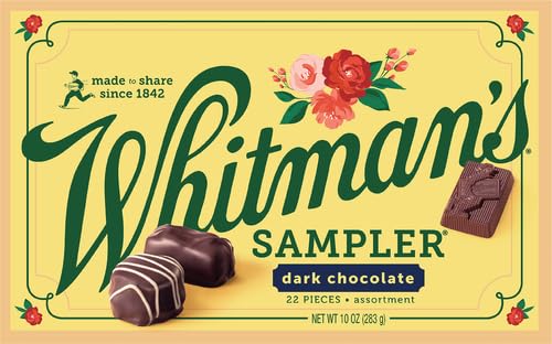WHITMAN’S SAMPLER MOTHER’S DAY GIFT BOX, DARK CHOCOLATE ASSORTMENT, 10 OUNCE (22 PIECES)