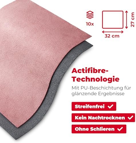 Actifibre Soft Universal Mikrofasertücher, 10er Set, Rosa & Grau