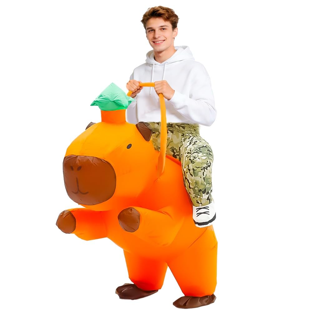 Yeffute Inflatable Ride-on Capybara Costume for Adult Funny Animal Blow Up Costumes Party Cosplay Fancy Dress Outfit