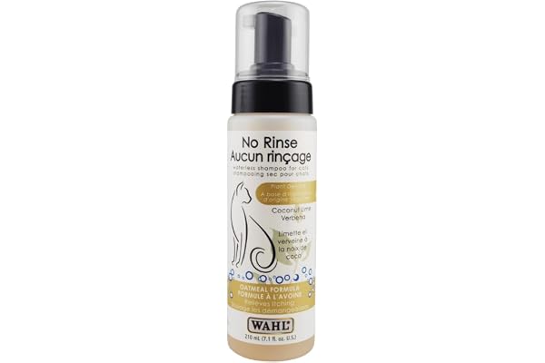 Wahl Canada No Rinse Cat Shampoo, Soothes Irritated Skin and Relieves Itching, Cat Shampoo, Waterless Shampoo for Cats, Plant