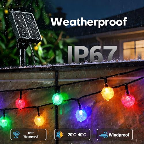 Zorela Solar Garden Lights Outdoor, 50 LED Colour Change Solar String Lights Waterproof, 7M/23Ft Garden Fairy Lights Solar Powered 11 Light Modes for Patio Yard Balcony Christmas Parties Wedding