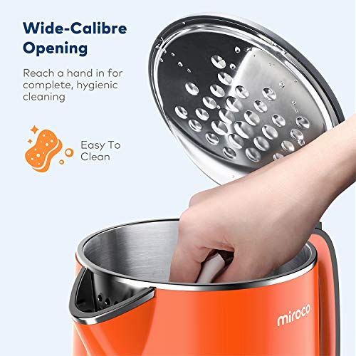 Electric Kettle, Miroco Double Wall 100 Stainless Steel BPAFree Cool