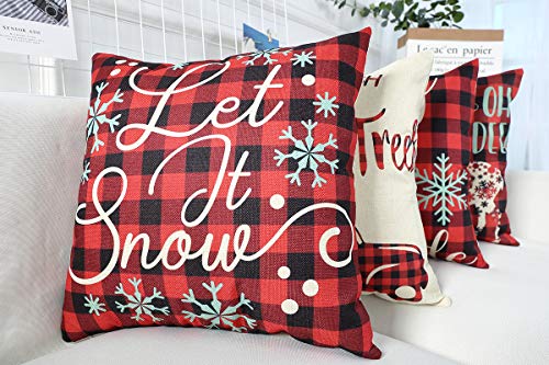 Artmag 20x20 Christmas Throw Pillow Covers, Decorative Outdoor 