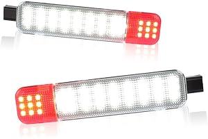TXRXIZ LED Door Interior Lights Door Panel Courtesy Warning Light Lamp Kit Compatible with Silverado/Sierra C/K 1500 2500 3500 Avalanche Yukon Suburban Cadillac Hum-mer H2 Tahoe (Red and White, 2pcs)