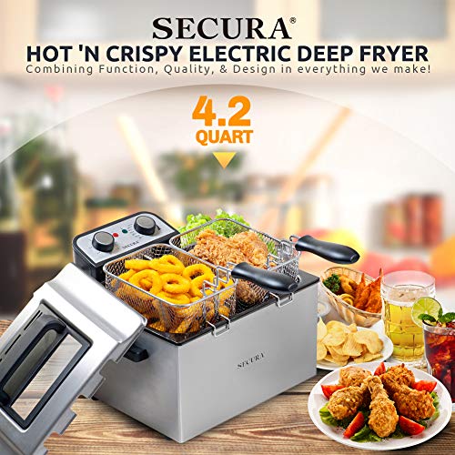 Secura Electric Deep Fryer 1800WWatt Large 4.0L/4.2Qt Professional