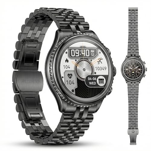 Photo 1 of 2025 Rotating Bezel Smart Watch for Men with Bluetooth Call, Heart Rate, Blood Pressure, SpO2, Sleep Monitor, Waterproof Round Watch with Encoder Knob, 1.32" AMOLED Display, Compatible Android and iOS