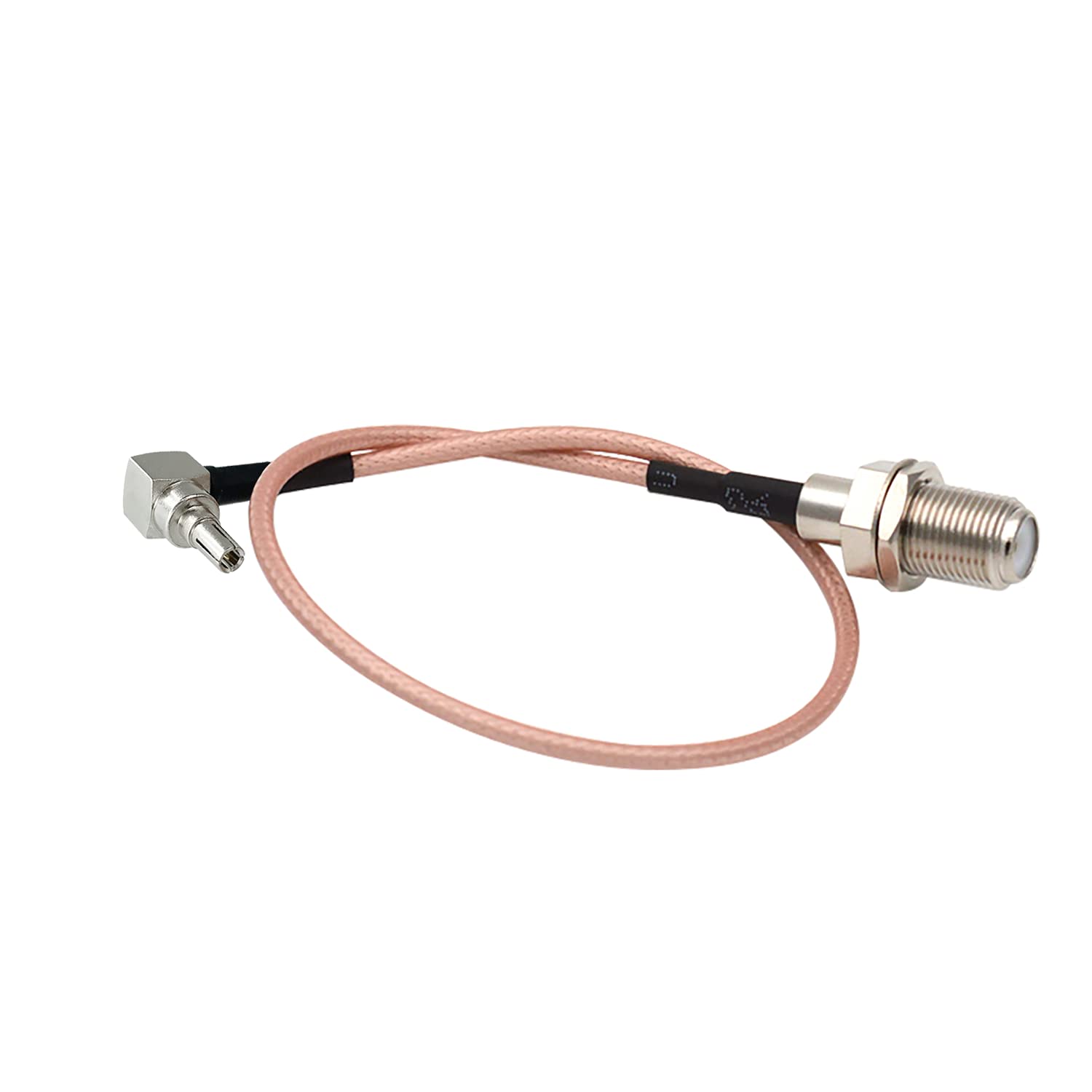 Vecys F Female to CRC9 Male Right Angle 90 Degree RF Coaxial Cable RG316 30cm/12in for 2G 3G 4G Antenna Router TV HDTV DVB-T DVB-T2