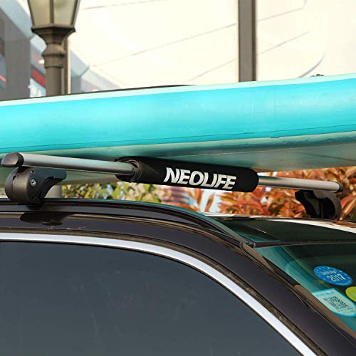 Neolife Aero Round Roof Rack Pads for Car Surfboard Kayak SUP Snowboard Racks 19 Inch Long Black [Pair] - Thumbnail 5