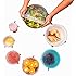 Silicone Stretch Lids (7 pack, includes EXCLUSIVE XL SIZE), Reusable, Durable and Expandable to Fit Various Sizes and Shapes of Containers. Superior for Keeping Food Fresh, Dishwasher and Freezer Safe
