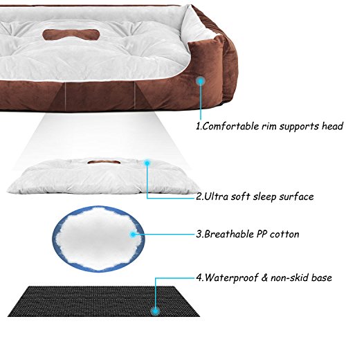 WILLNORN Dog Bed for Large Dogs Clearance with Cover Removable Mat Water Resistant Bottom and Washable Ped Sofa Bed Couch (L Large 35" L x 28" W x 6" H)