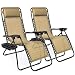 Best Choice Products Set of 2 Adjustable Zero Gravity Lounge Chair Recliners for Patio, Pool w/Cup Holders - Beige