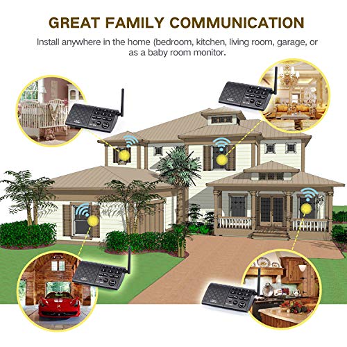 Hosmart Portable Wireless Intercom System，1/2Mile 6-Channel Security Wireless Intercom System for Home or Office [4 Stations Black] (Battery is not Included) - Thumbnail 3