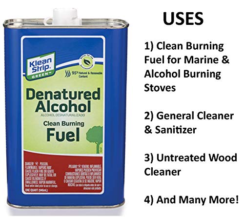 Klean Strip Green Denatured Alcohol (1-Quart) - QKGA75003 Odorless