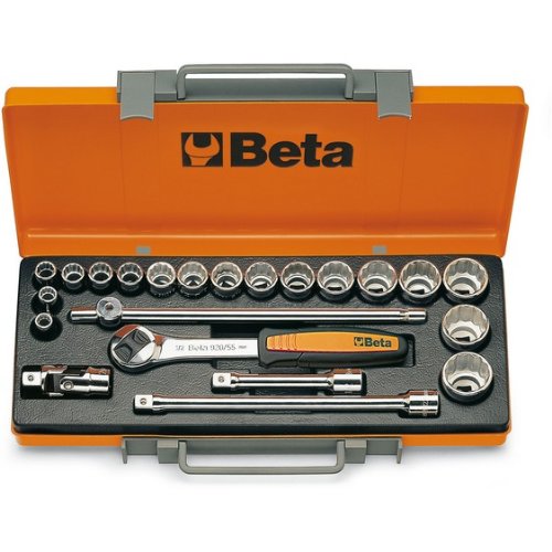 Beta 9200942 Model 920 AS/C17X Bi-hex Bi-hex Sockets and 5 Accessories, 3/8-1.1/4af, 1/2 Drive, 17 Pieces