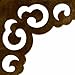 Hardware Philosophy Brass Swallow Tail Corner Plate Hardware 4.5