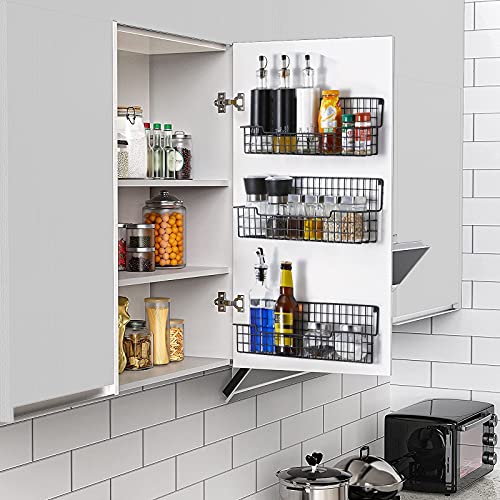 Spice Rack Wall Mount, Spice Organizer for & Pantry Door, Set of 4 Hanging Spice Rack