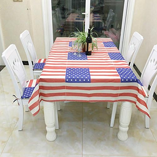 TEKIMBE Fashion America Flag Tablecloth Chair Covers Sets Hoom Table Decor For Holiday Party (Circular Tablecloth : 47" (120CM ))
